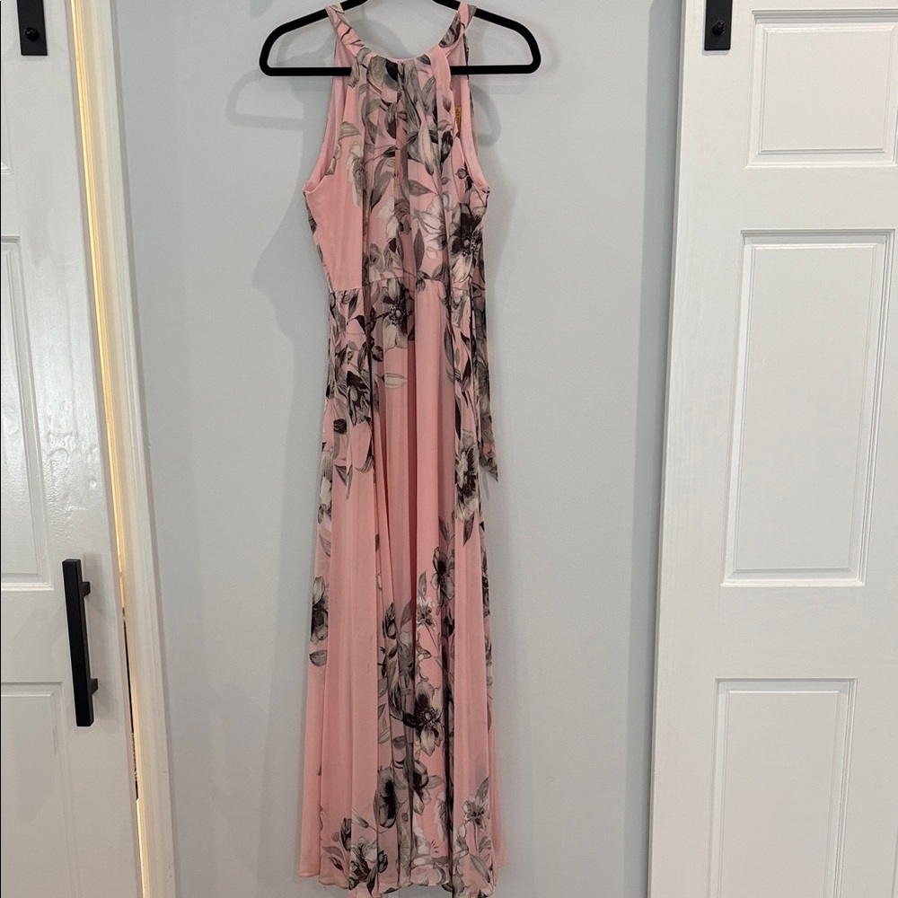 Eliza J Pink and Black Floral Maxi Dress
